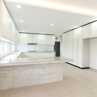 BLENO Aluminium Kitchen Cabinet Woodgrain Design At Taman Sutera
