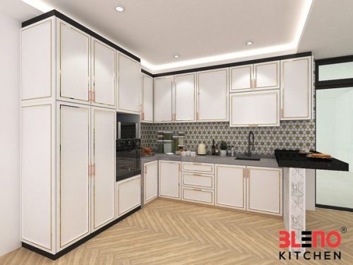 BLENO Euro Design Aluminium Kitchen Cabinet 3D Drawing Taman Scientex