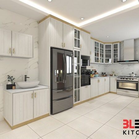 BLENO Wood Grain Aluminium Kitchen Cabinet 3D Drawing Bandar Seri Alam Mutiara Rini