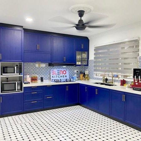 BLENO Woodgrain Aluminium Kitchen Cabinet 1