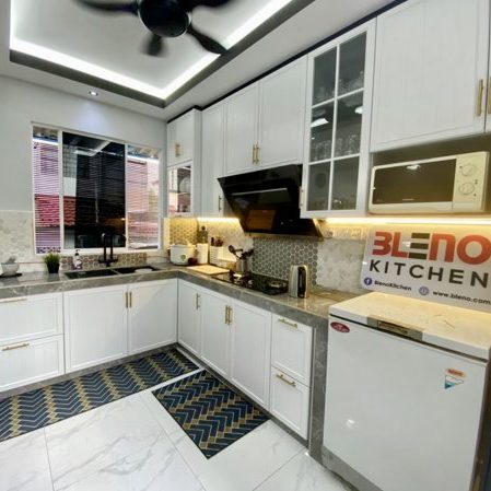 BLENO Woodgrain Aluminium Kitchen Cabinet 11