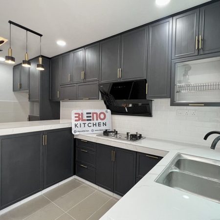 BLENO Woodgrain Aluminium Kitchen Cabinet 16