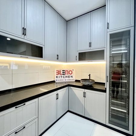 BLENO Woodgrain Aluminium Kitchen Cabinet 18