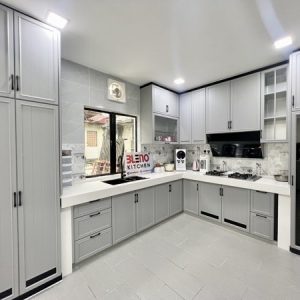 BLENO Woodgrain Aluminium Kitchen Cabinet 7