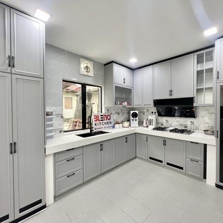 BLENO Woodgrain Aluminium Kitchen Cabinet 7