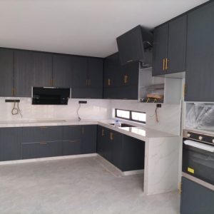 BLENO Woodgrain Aluminium Kitchen Cabinet Bandar Dato Onn
