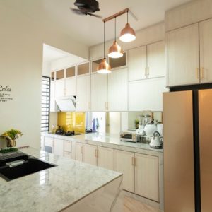 BLENO Woodgrain Aluminium Kitchen Cabinet Bukit Indah JB
