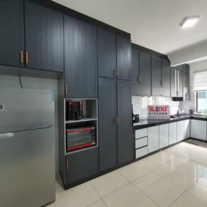 BLENO Woodgrain Aluminium Kitchen Cabinet Taman Bukit Dahlia