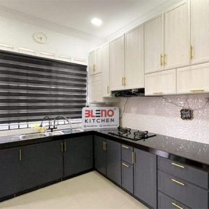 BLENO Woodgrain Aluminium Kitchen Cabinet Taman Pulai Emas