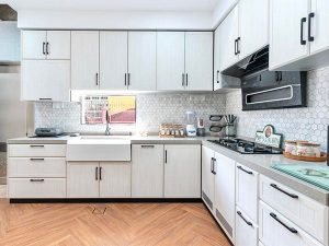 BLENO Wood Grain Aluminium Kitchen Cabinet Tmn Setia Indah, JB